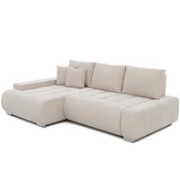ECKSOFA NIKO Links, mit Schlaffunktion und Bettkasten, Creme - Creme, Textil (227/153cm) - Idohome