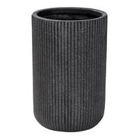 BLUMENTOPF schwarz rund 25/25/38 cm Eantio - Schwarz, Naturmaterialien (38cm) - Beliani