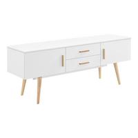 LOWBOARD Alavus - Weiß, Holz/Holzwerkstoff (140/56/40cm) - [en.casa]