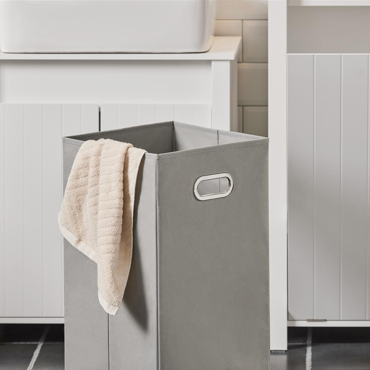 WÄSCHESCHRANK mit Wäschesack Weiß - Weiß, Holzwerkstoff (45/86/35cm) - SoBuy