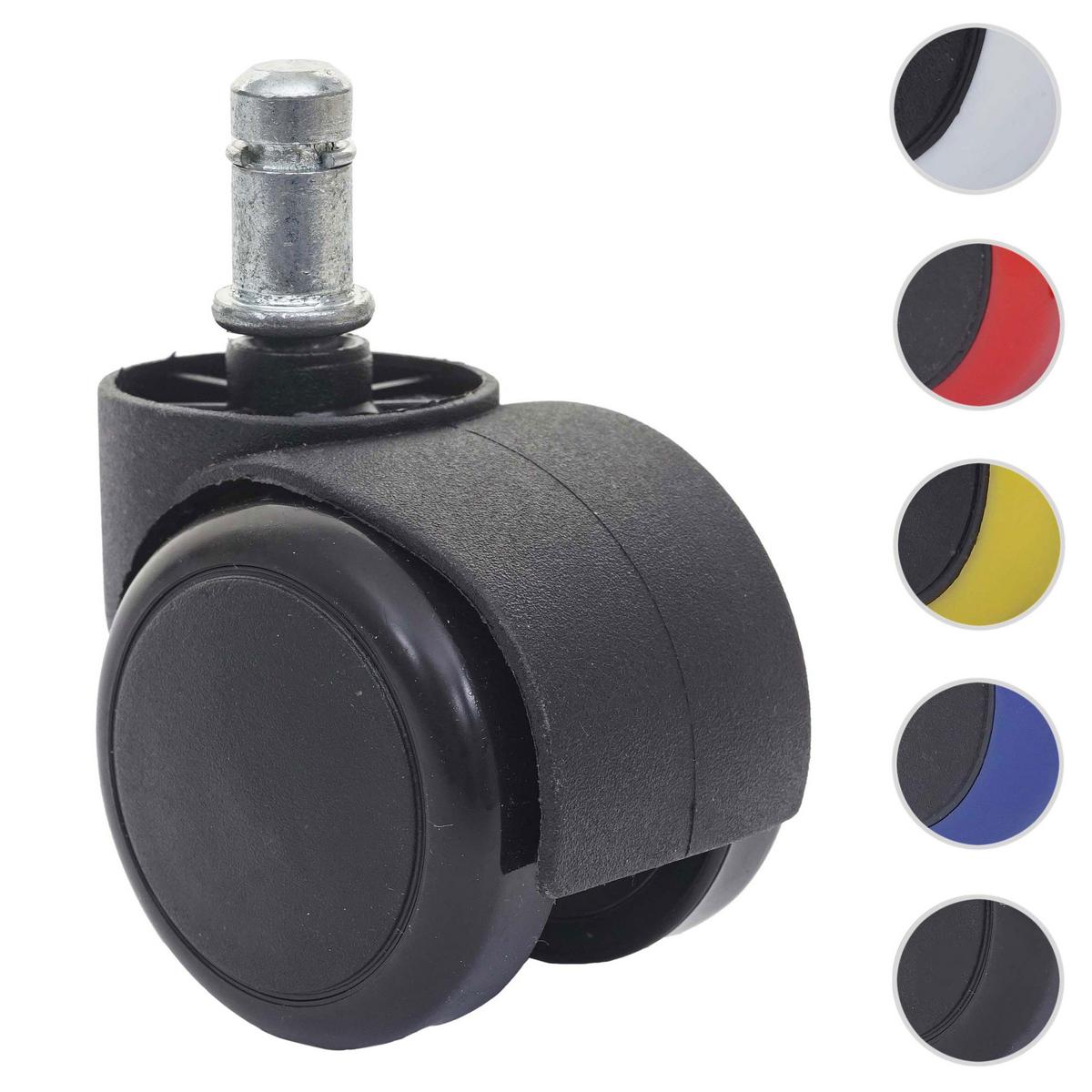 HARTBODENROLLEN 5ER SET Schwarz, Schwarz 5er-Set - Schwarz, Metall (1/1/1cm) - MCW