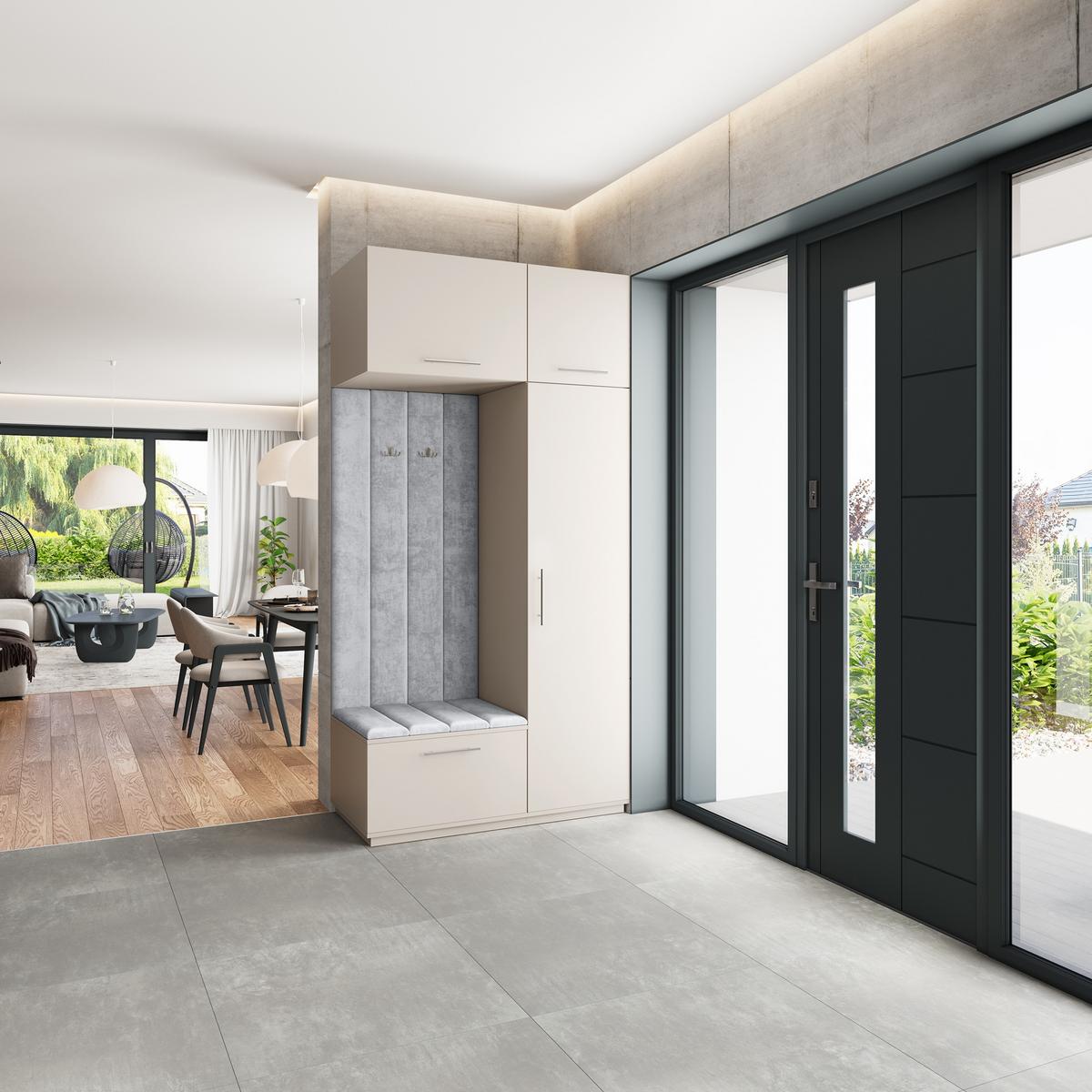 GARDEROBENSCHRANK REMA 120/240/60 cm Modern Kaschmir - Kaschmir/Hellgrau, Holzwerkstoff (120/240/60cm) - MASSENO