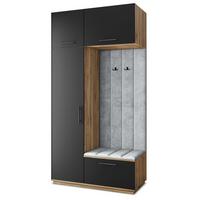 GARDEROBENSCHRANK REMA 120/240/60 cm Modern Eiche Wotan - Eiche Wotan/Hellgrau, Holzwerkstoff (120/240/60cm) - MASSENO