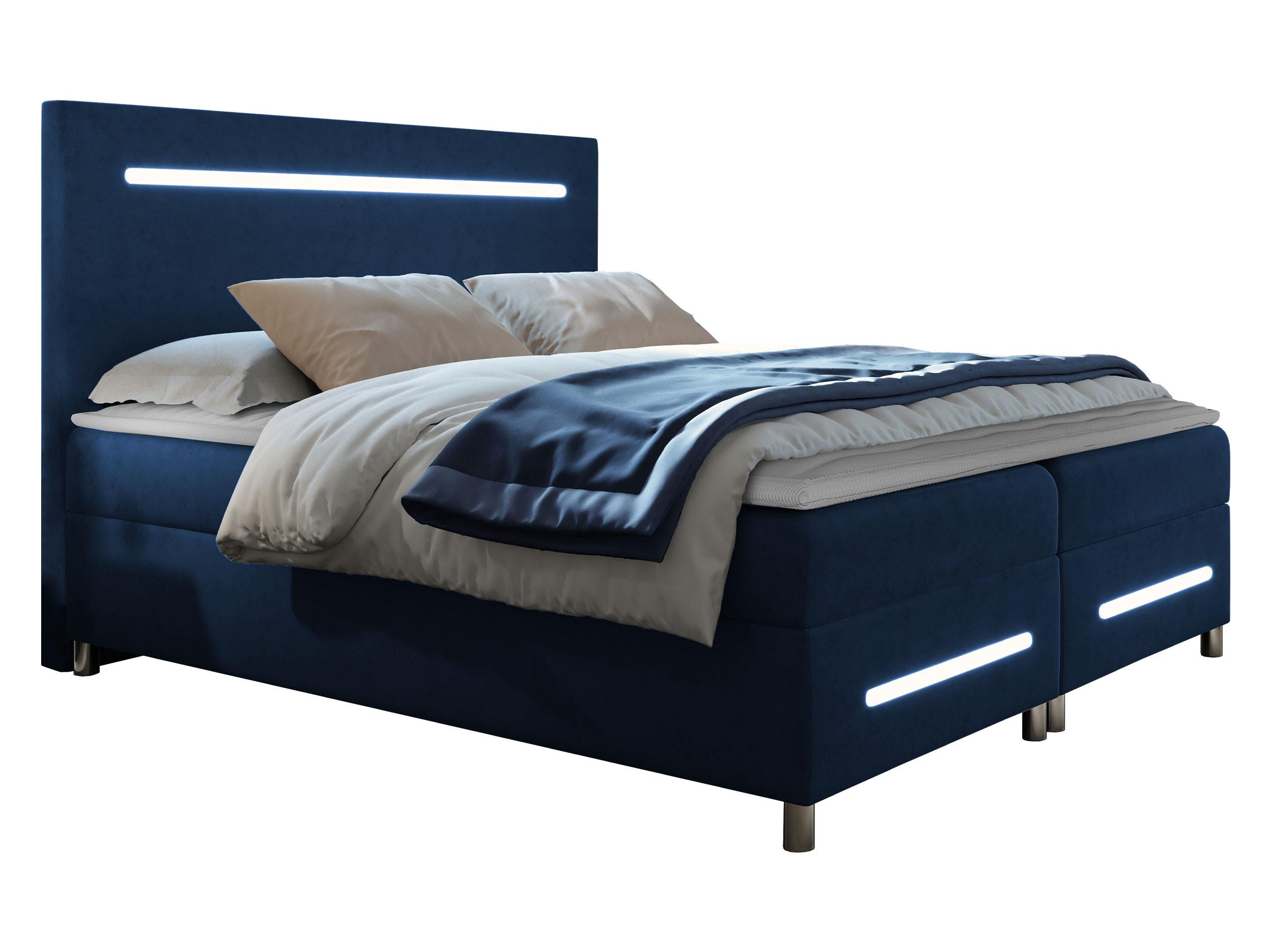 BOXBETT Enter LED - H3 - Dunkelblau, Holz (140/200cm) - MIRJAN24
