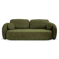 BETTSOFA AMICO Grün Geflochtener Stoff mit Schlaffunktion - Grün, Holz (238/86.5/101cm) - MASSENO
