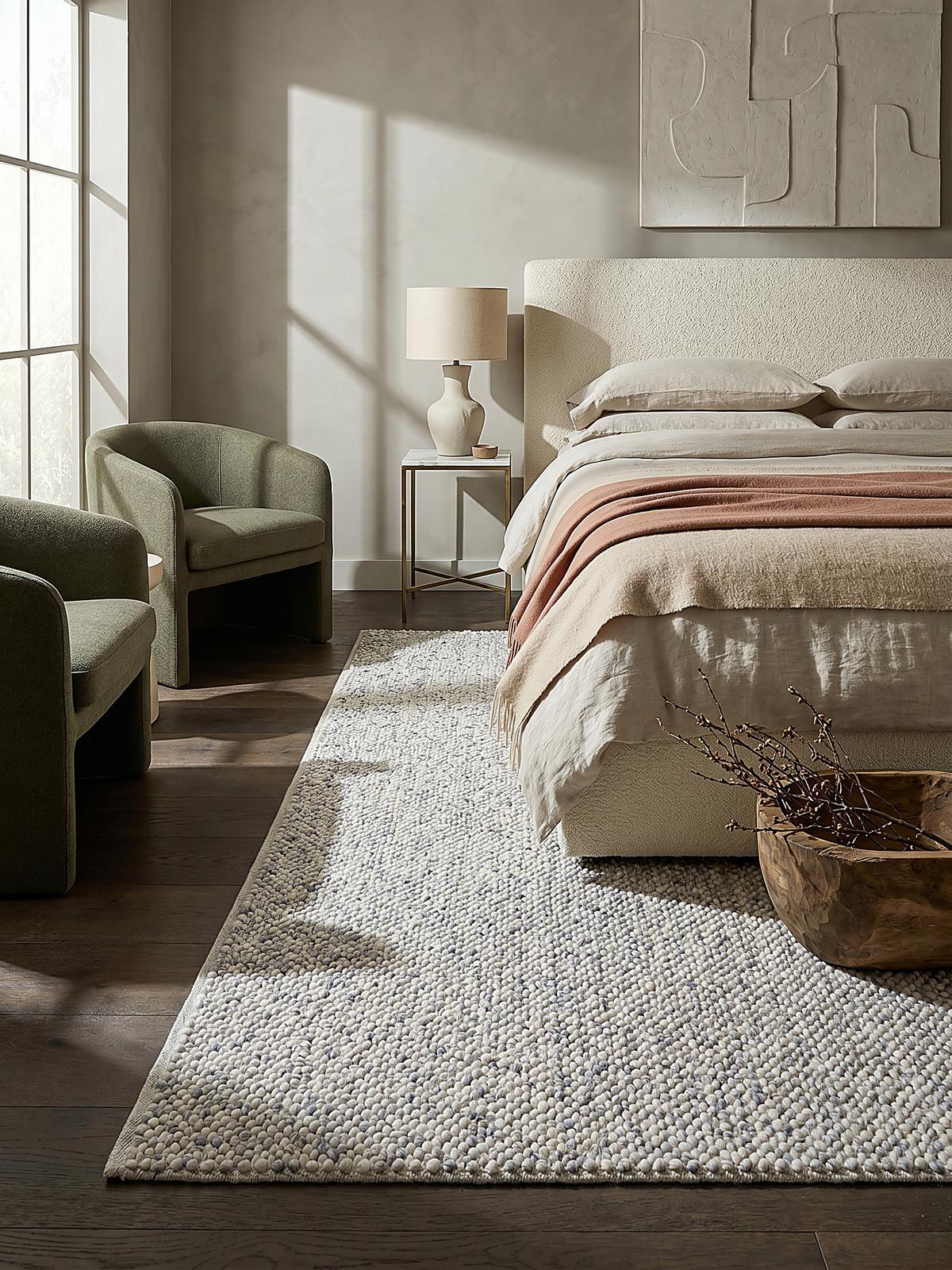 TEPPICH aus Wolle handgewebt MEDWAY in Blau, einfarbig, 60 x 230 cm - Blau, Textil (230/60cm) - KADIMA DESIGN