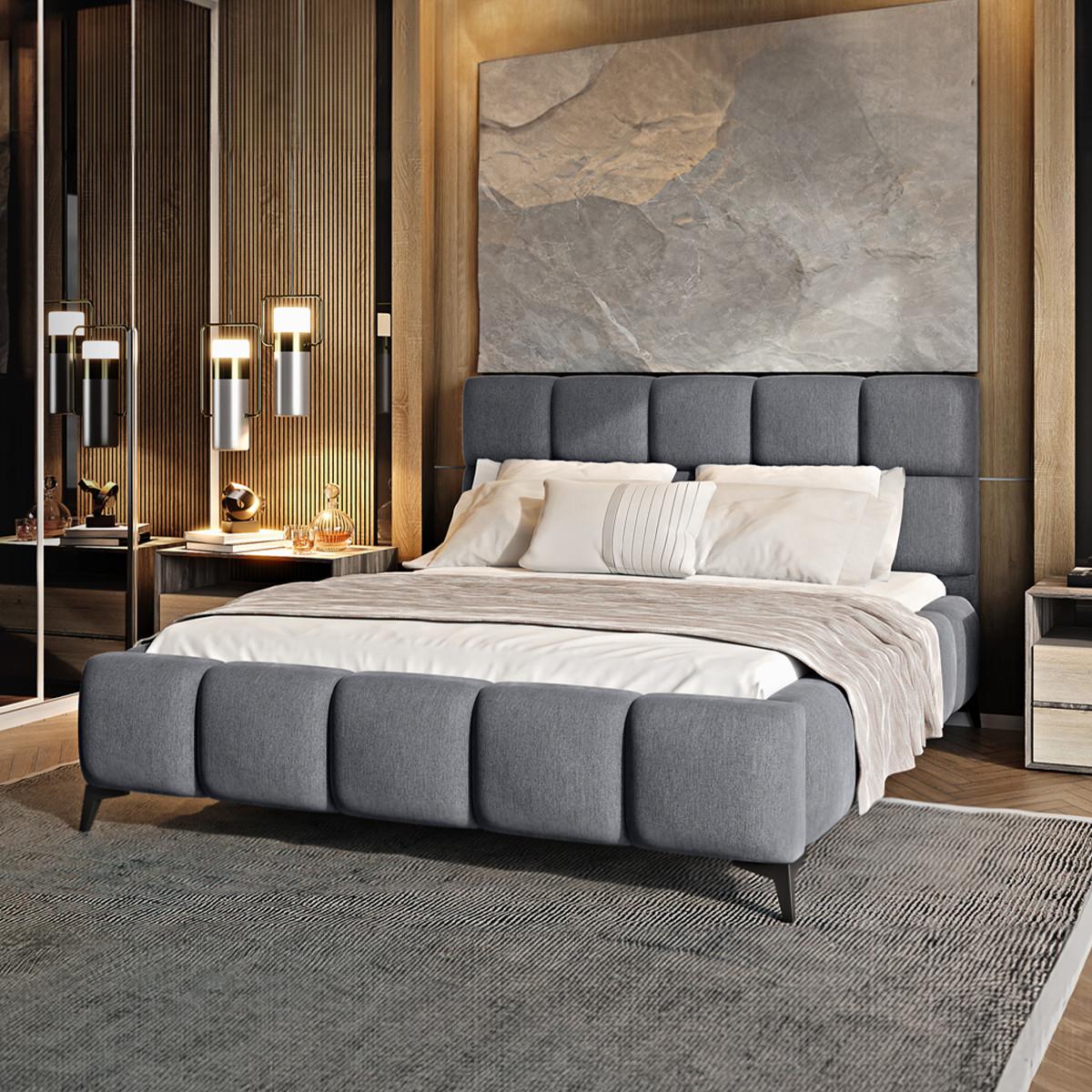 BOXBETT 160/200 Mira Grau - Grau, Holz (160/200cm) - Petits-meubles