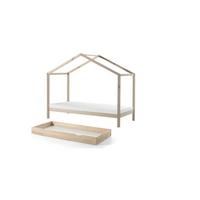 HAUSBETT mit Textilhimmel Kapua 210x170x97 aus Massivholz in Natur - Kieferfarben, Holz (90/200cm) - 58aufmkessel