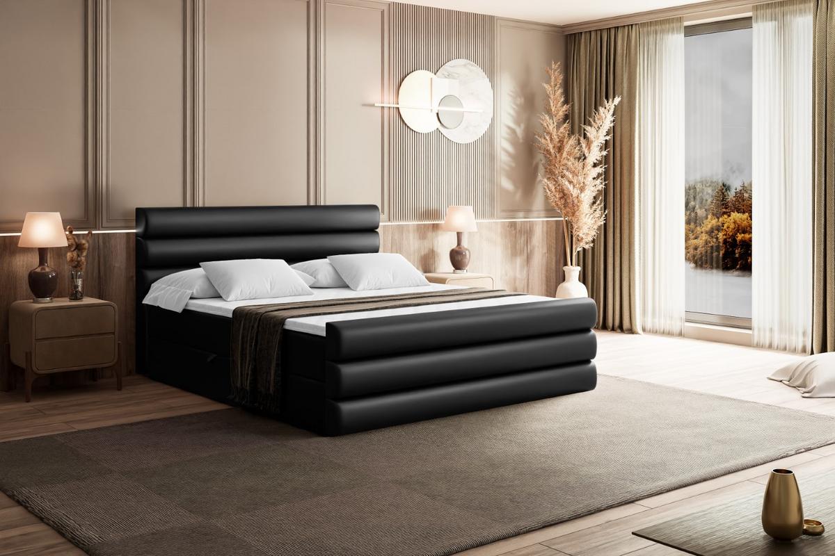 BOXBETT CELESTIA-Z - 140x200 cm - H4 - Schwarz Hochglanz - Schwarz Hochglanz, Holzwerkstoff (140/200cm) - ALTDECOR