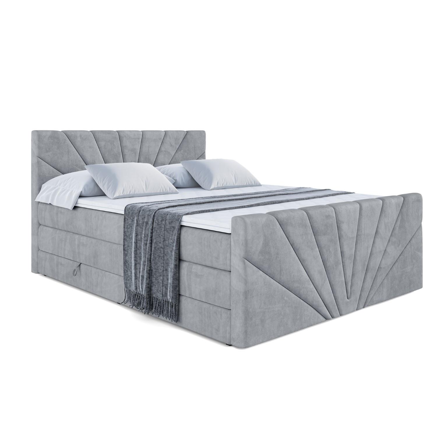 BOXSPRINGBETT MILTIO-Z KING - 140x200 - H3/H4 - Grau - Grau, Holzwerkstoff (140/200cm) - ALTDECOR