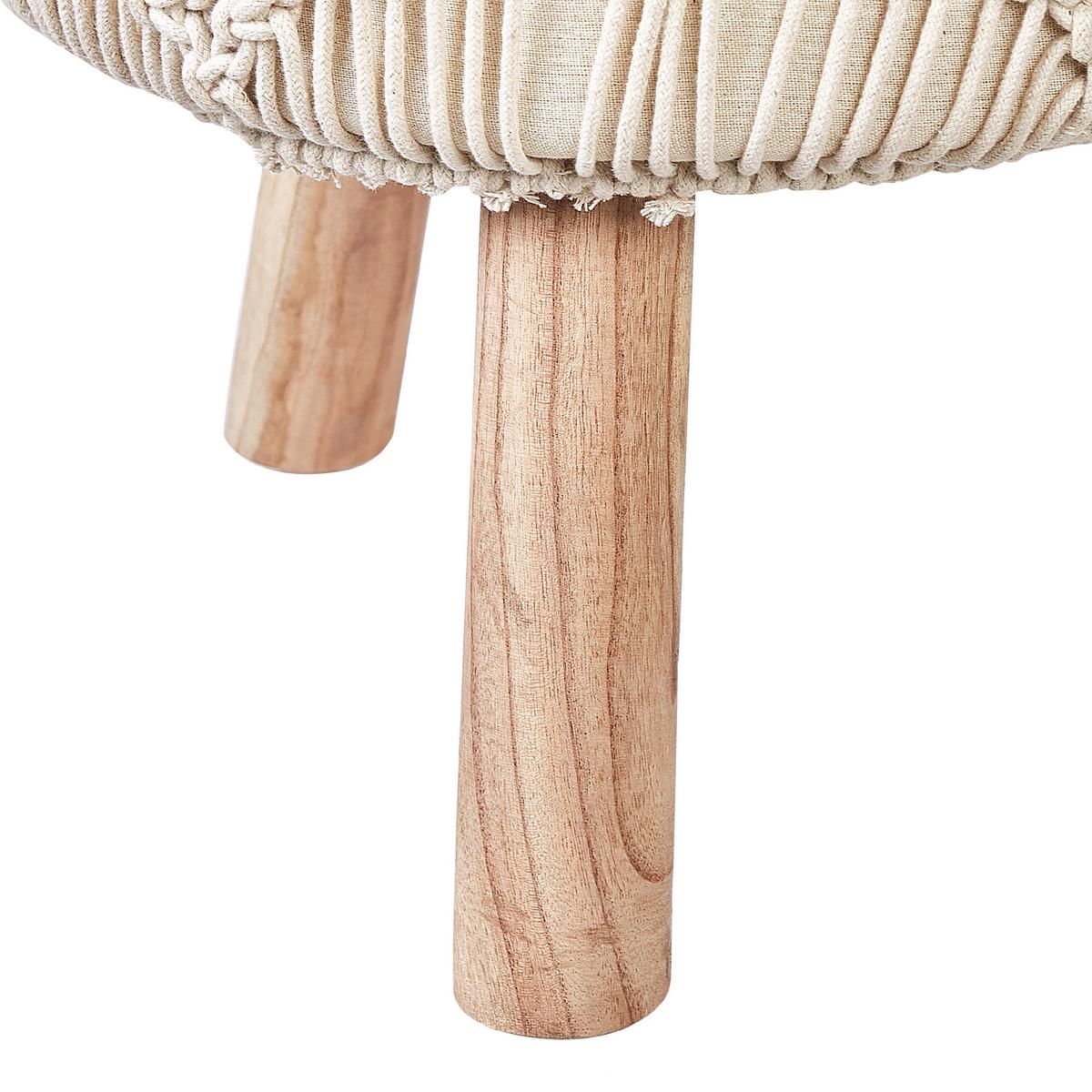 HOCKER Manzai 40/40/44 cm - Beige, Naturmaterialien/Textil (40/44/40cm) - Beliani
