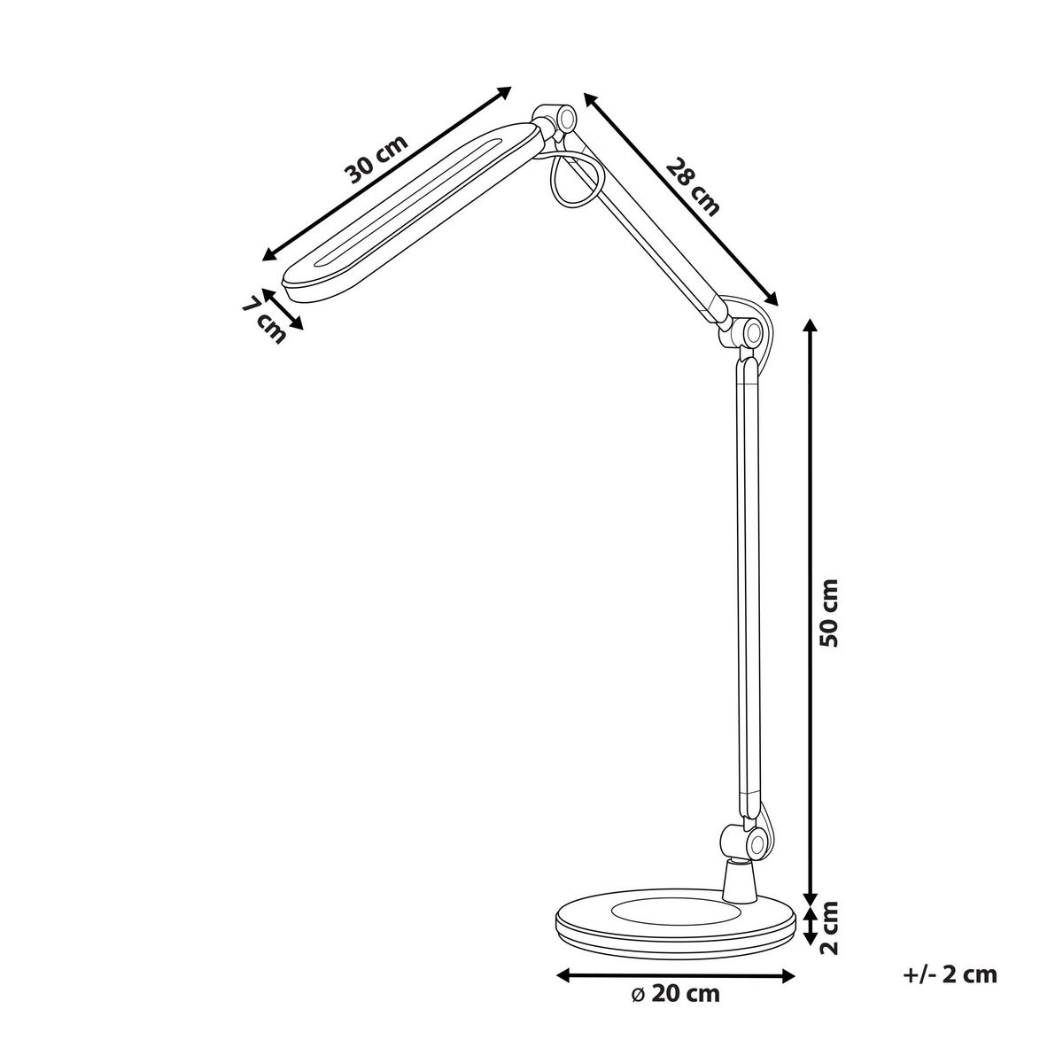 SCHREIBTISCHLAMPE Grus 20/30/80 cm - Schwarz, Metall (20/30/80cm) - Beliani