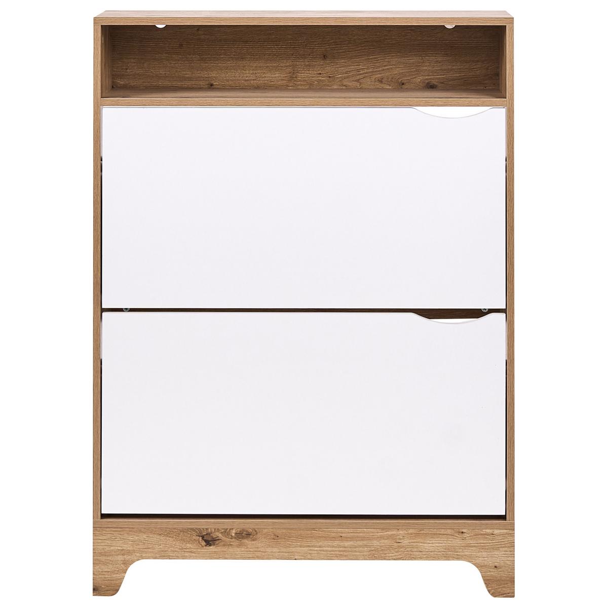 SCHUHSCHRANK Hellbraun Gatton - Hellbraun/Braun, Holzwerkstoff (80/111/24cm) - Beliani