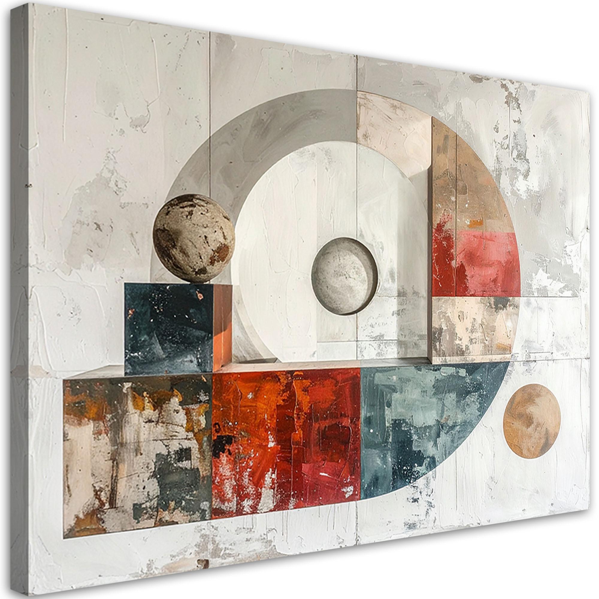 LEINWANDBILD Abstraktion 100x70cm - Weiß, Textil (100/70cm) - Feeby