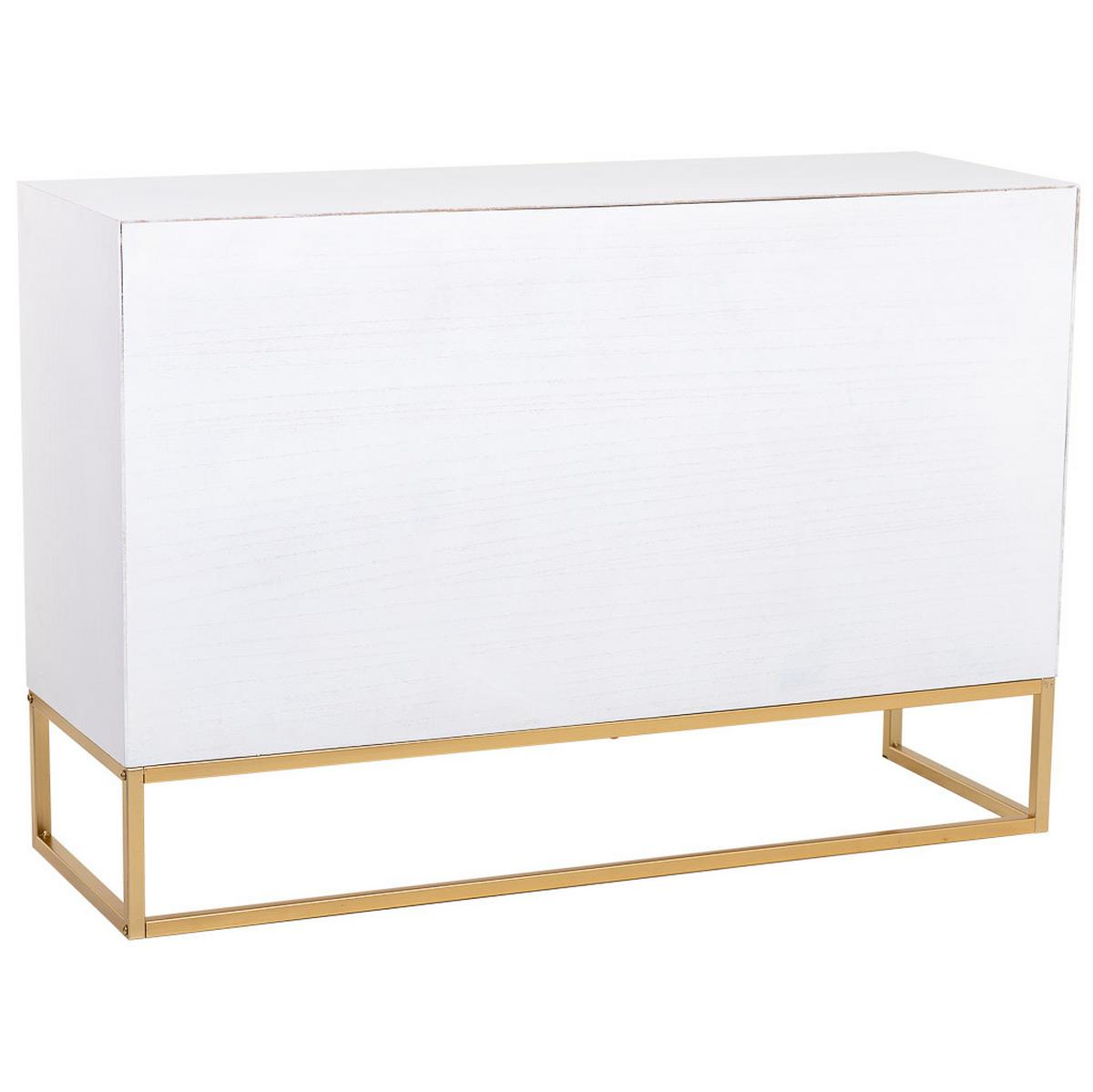 SIDEBOARD mit 3 schubladen und 2 türen aus holz und metall 120x40x81 cm - Weiß, Holz (120/81/40cm) - Wanderlust