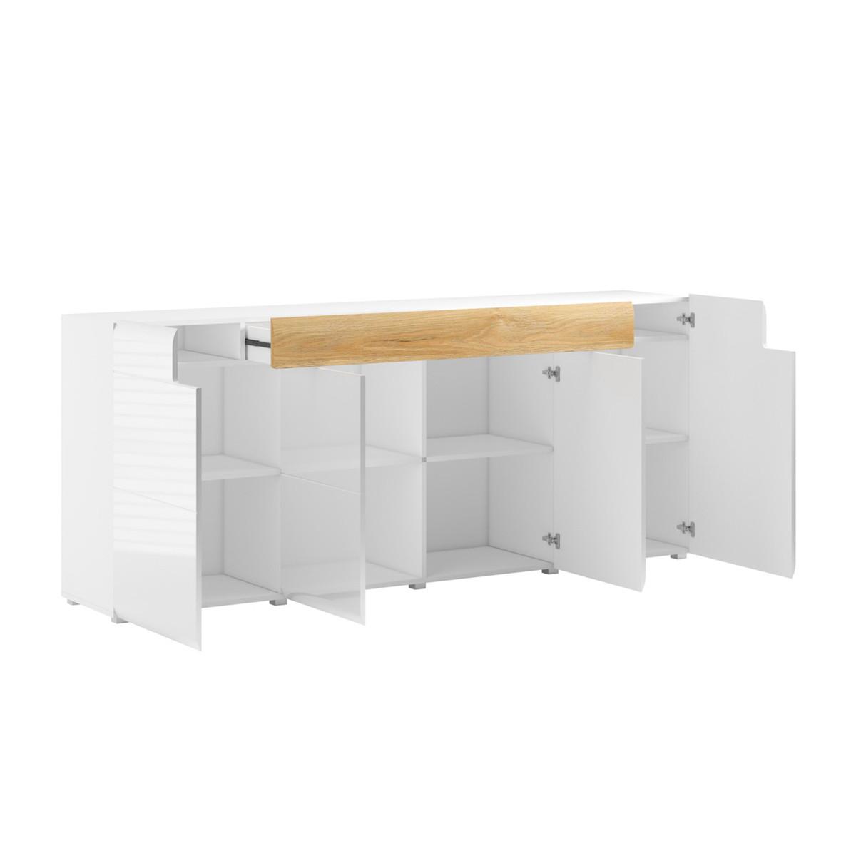 SIDEBOARD Jules Weiß und Holz - Weiß, Holzwerkstoff (208/82/39cm) - Petits-meubles