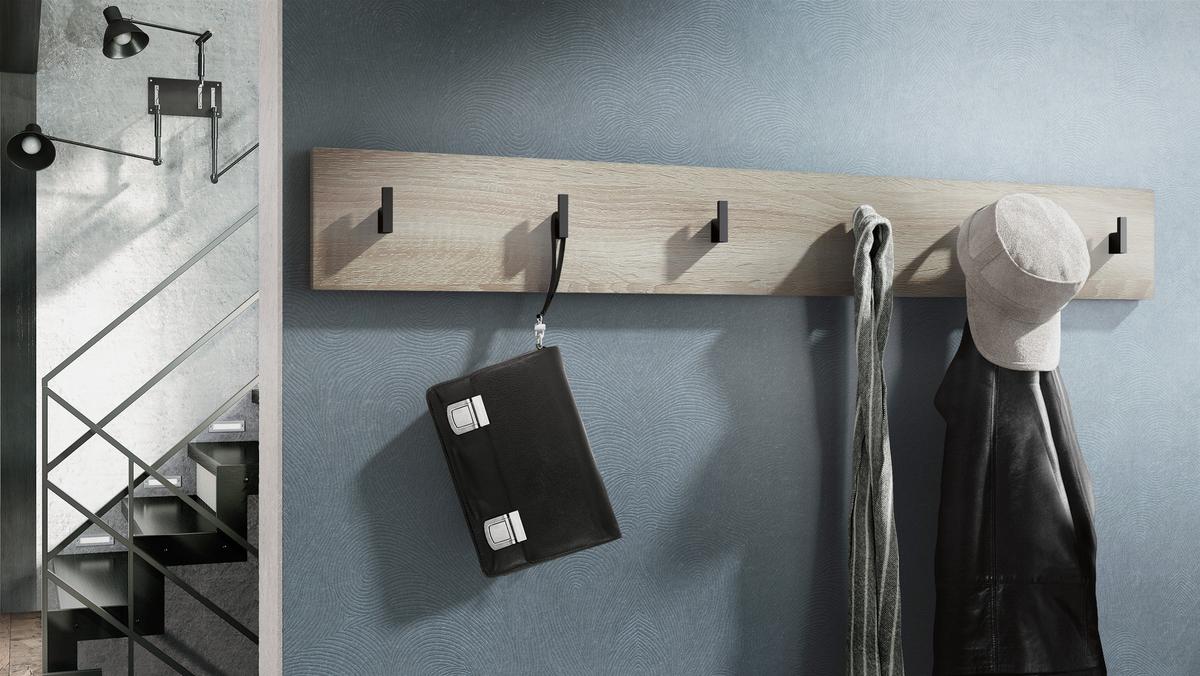 GARDEROBENPANEEL Linea Eiche sägerau - Eiche San Remo, Holzwerkstoff (110.5/14.5/3.5cm) - Vladon