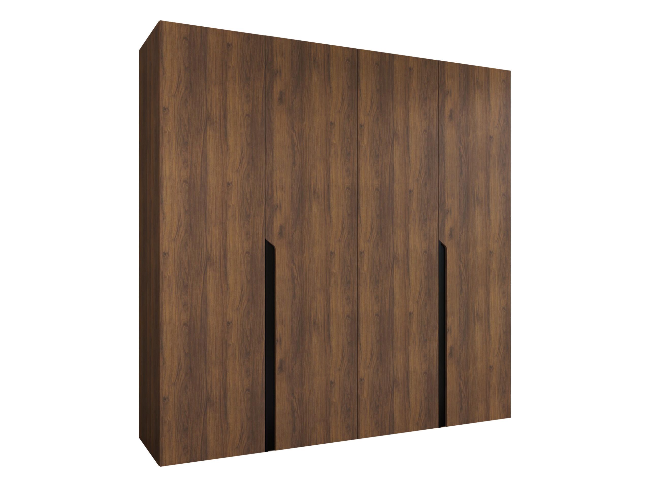 DREHTÜRENSCHRANK Mila I 200 - Nussbaumfarben/Schwarz, Holzwerkstoff/Kunststoff (200/202/52cm) - MIRJAN24