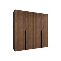 DREHTÜRENSCHRANK Mila I 200 - Nussbaumfarben/Schwarz, Holzwerkstoff/Kunststoff (200/202/52cm) - MIRJAN24