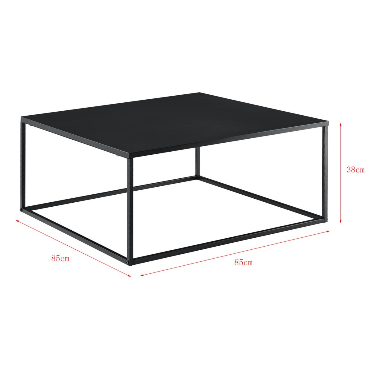 COUCHTISCH Lebus 85/85/38 - Schwarz, Metall (85/85/38cm) - [en.casa]