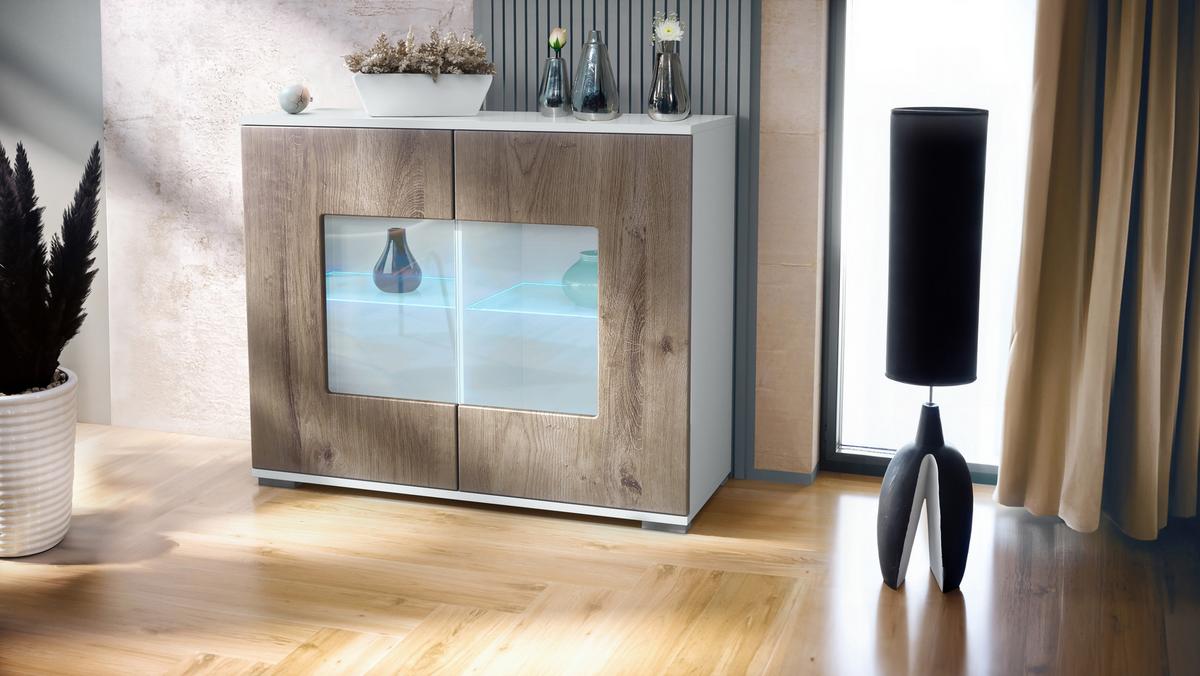 KOMMODE Grömitz Eiche Ribbeck - Alteiche, Holzwerkstoff (92.5/75.5/35cm) - Vladon