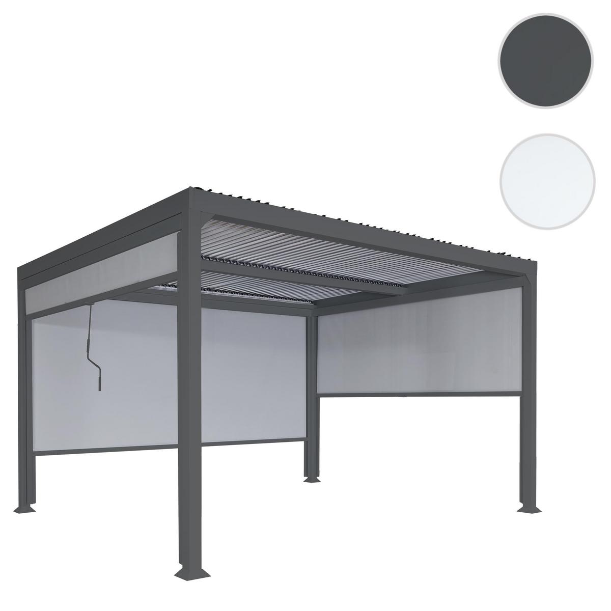 ALU PERGOLA MIT SEITENWAND Anthrazit - Anthrazit, Metall (368/224/306cm) - MCW