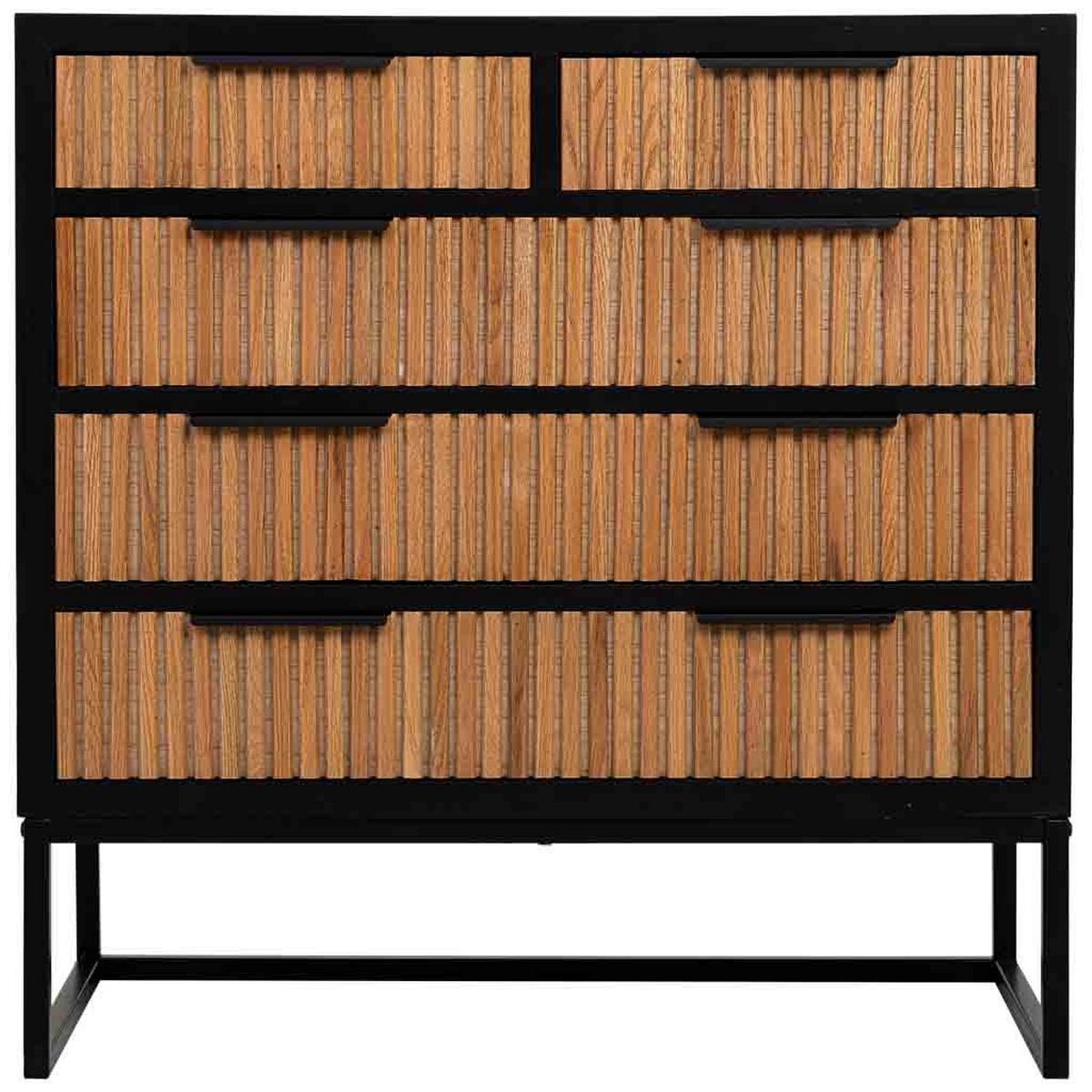 KOMMODE mit 4 schubladen aus holz und metall 80x39x81 cm - Braun, Holz (80/81/39cm) - Wanderlust