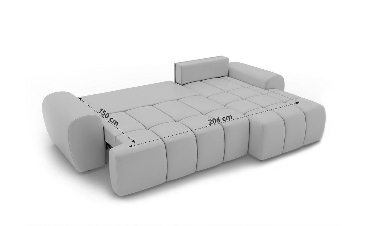 ECKSOFA MARIVO L - Dunkelgrau Schenille grob gewebt - Links Seite - Dunkelgrau/Schwarz, Kunststoff/Textil (161/271cm) - MKS
