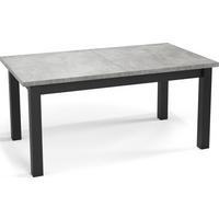 ESSTISCH Davidof rechteckig ausziehbar, Grauer Beton 120-160/80/76 cm - Hellgrau/Schwarz, Holz/Holzwerkstoff (67/160/76cm) - WFL GROUP