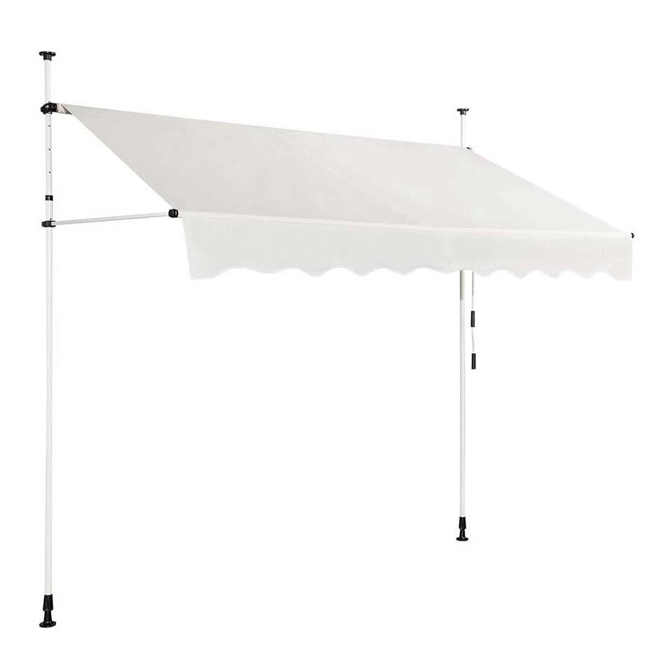 KLEMMMARKISE 200cm Beige - Beige, Metall (200/300/120cm) - COSTWAY