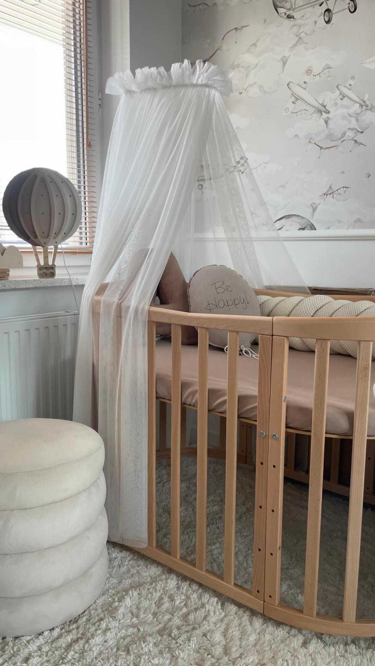 BABY Betthimmel Baldachin mit Himmelstange - Ecru, Textil - waldin