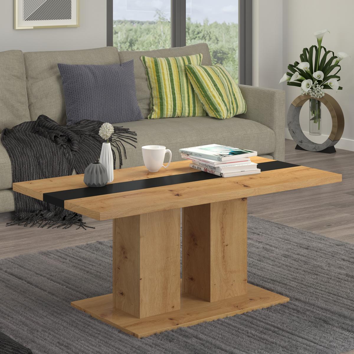COUCHTISCH CASTELLA 110/52,7/60 cm Eiche Artisan - Eiche Artisan, Holzwerkstoff (60/110/52.7cm) - MASSENO