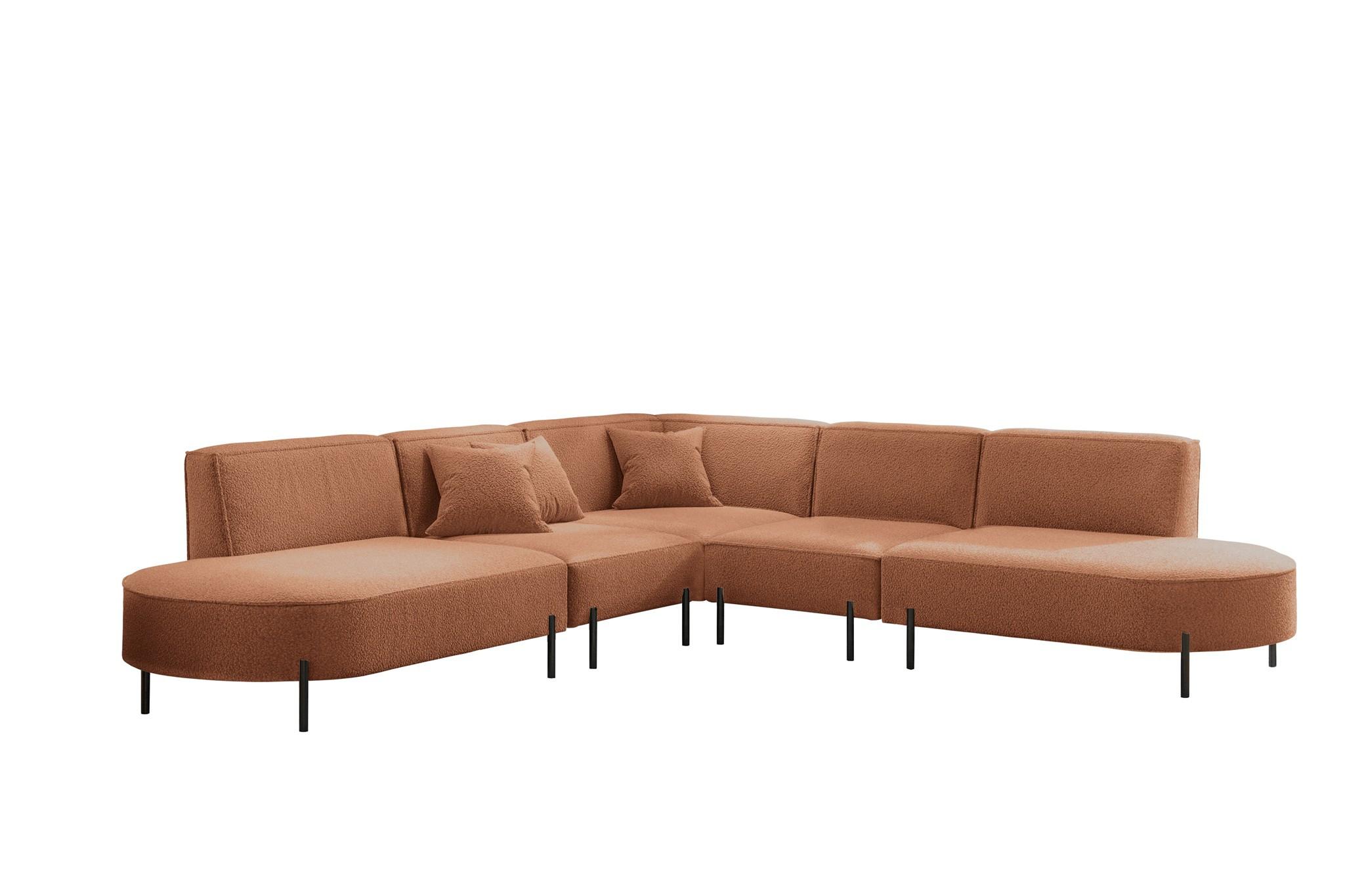 ECKSOFA Valencia - Kupferfarben, Holzwerkstoff/Textil (303/303cm) - Fun Möbel