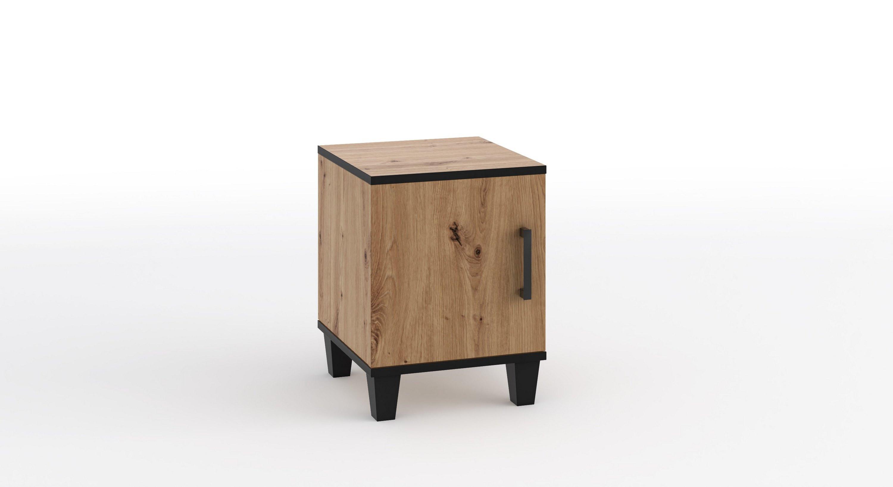 NACHTTISCH CORTEZA 40x52x40 cm Eiche Artisan - Eiche Artisan, Holzwerkstoff (40/52/40cm) - MASSENO