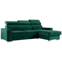 ECKSOFA FOX-L Dunkelgrün - Dunkelgrün/Silberfarben, Kunststoff/Textil (242/168cm) - MKS
