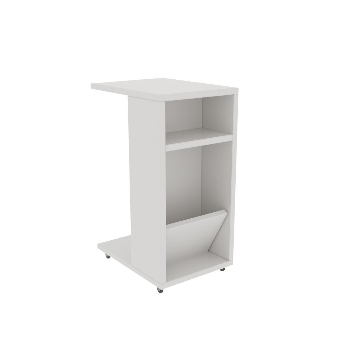 ROLLREGAL mit Stauraum 30/40/63 cm - Weiß, Holzwerkstoff (15/40/63cm) - Calicosy