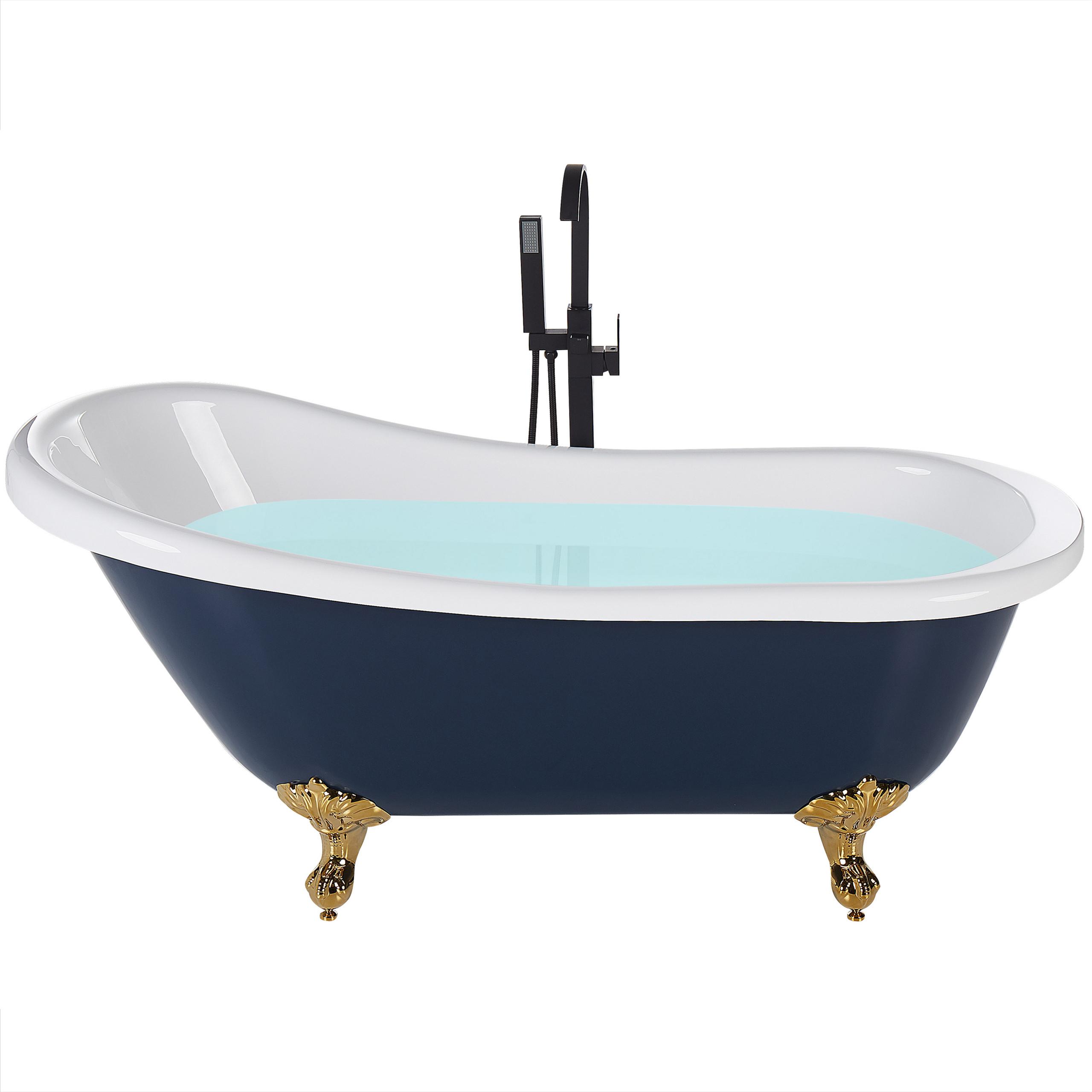 BADEWANNE FREISTEHEND 76x170x76 cm blau Cayman - Blau, Kunststoff (76/70/170cm) - Beliani