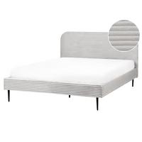 POLSTERBETT mit Lattenrost 160x200 cm Grau Flayat - Hellgrau, Textil (160/200cm) - Beliani