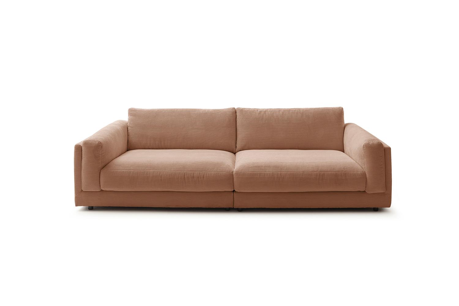 BIG SOFA RAINA Braun Cord - Schwarz/Braun, Kunststoff/Textil (294/85/150cm) - KAWOLA