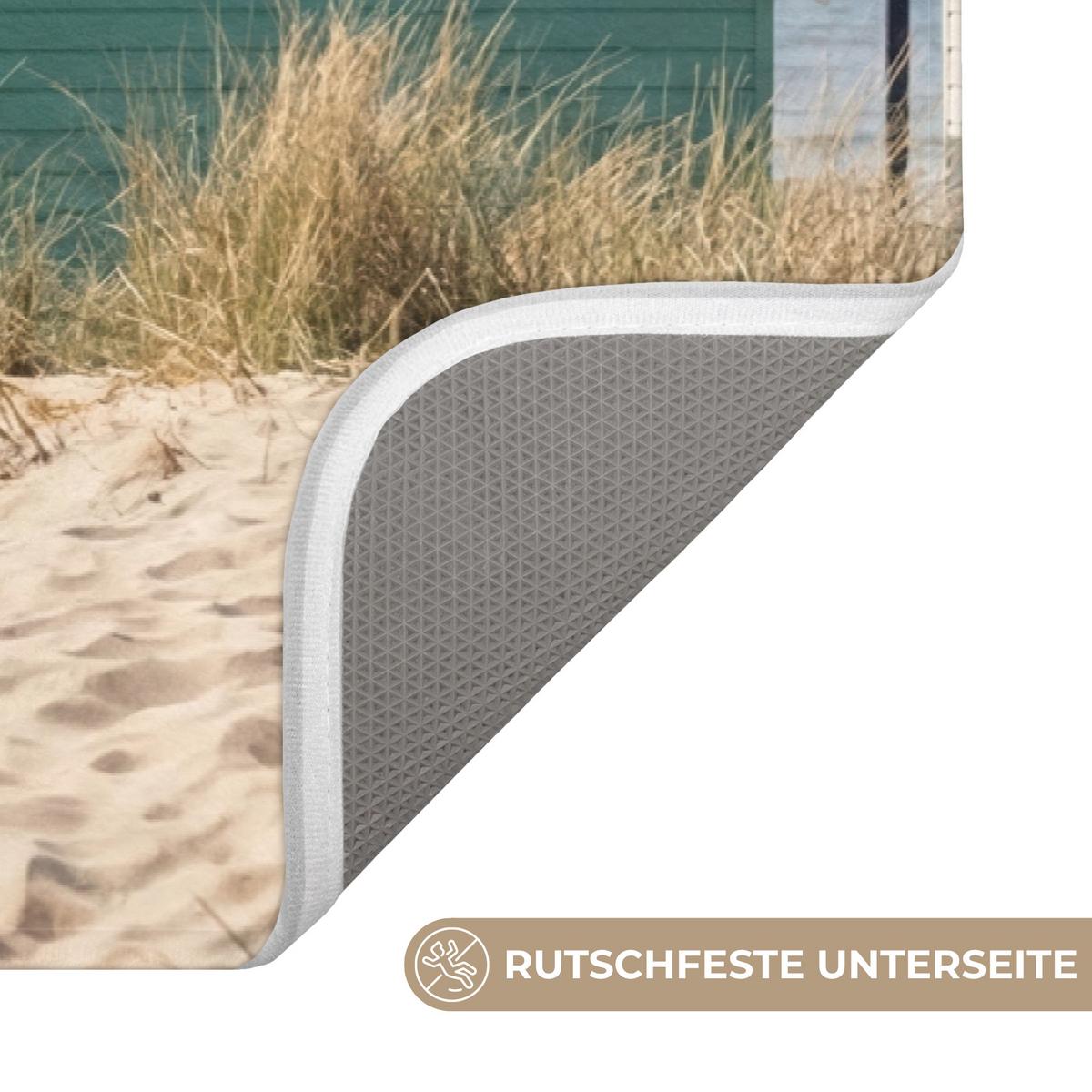 BADEMATTE Strand - Ferienhäuser - Farbenfroh - Dünen 80x50 cm - Multicolor, Textil (80/50cm) - OnlyWow