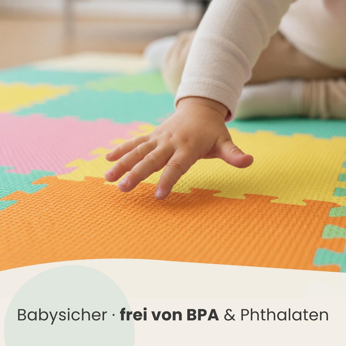 SPIELMATTE ab Null - 90 cm Baby Puzzlematte Bunt - Multicolor, Kunststoff (30/30cm) - Littletom