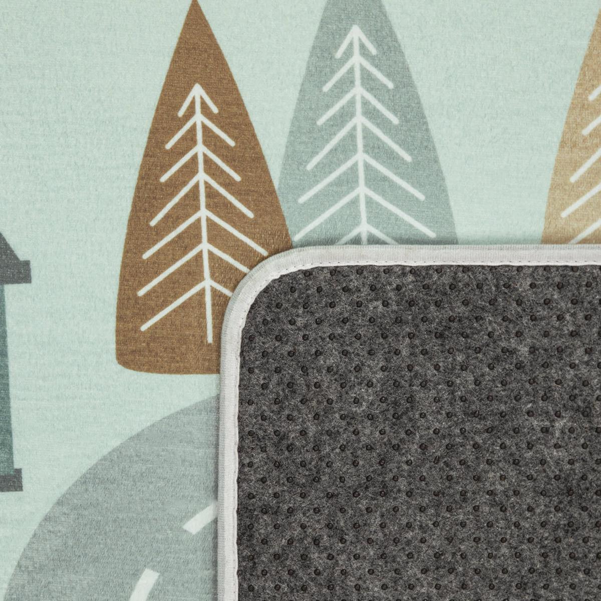 KINDERTEPPICH Waschbar, mit Waldwege‑Muster, Türkis, 80 x 150 cm - Blau, Textil (150/80cm) - KADIMA DESIGN