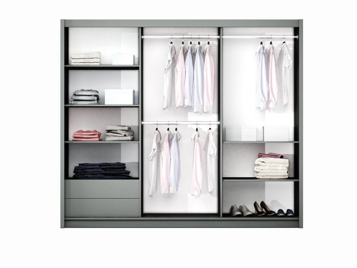 SCHWEBETÜRENSCHRANK DIANA 250/215/65 cm 2-türig mit Spiegel Kaschmir - Kaschmir, Holzwerkstoff (250/215/65cm) - MASSENO