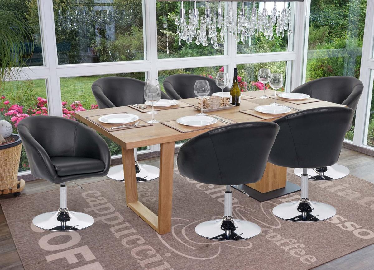 ESSZIMMERSTUHL Schwarz 6er-Set - Schwarz, Textil (59/90/60cm) - MCW