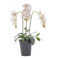 KUNSTBLUME Orchidee weiß-pink im Deko-Topf, 56 cm - Weiß, Kunststoff (56cm) - Homescapes