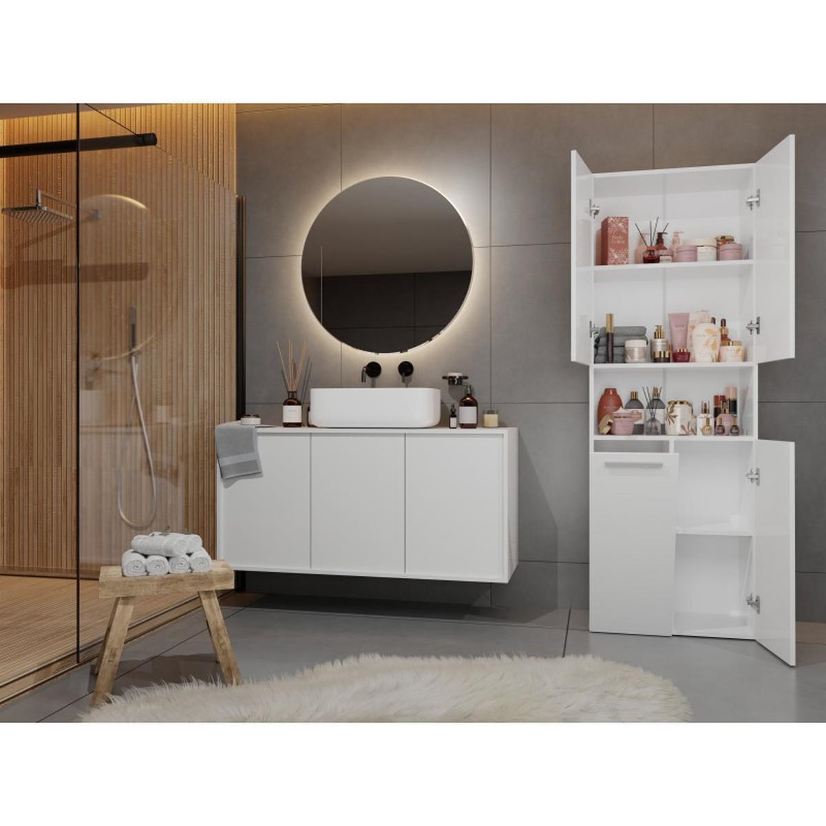 BADEZIMMERSCHRANK Weiß 60/174/30 - Weiß, Holzwerkstoff (60/174/30cm) - RAUMHIRSCH FURNITURE