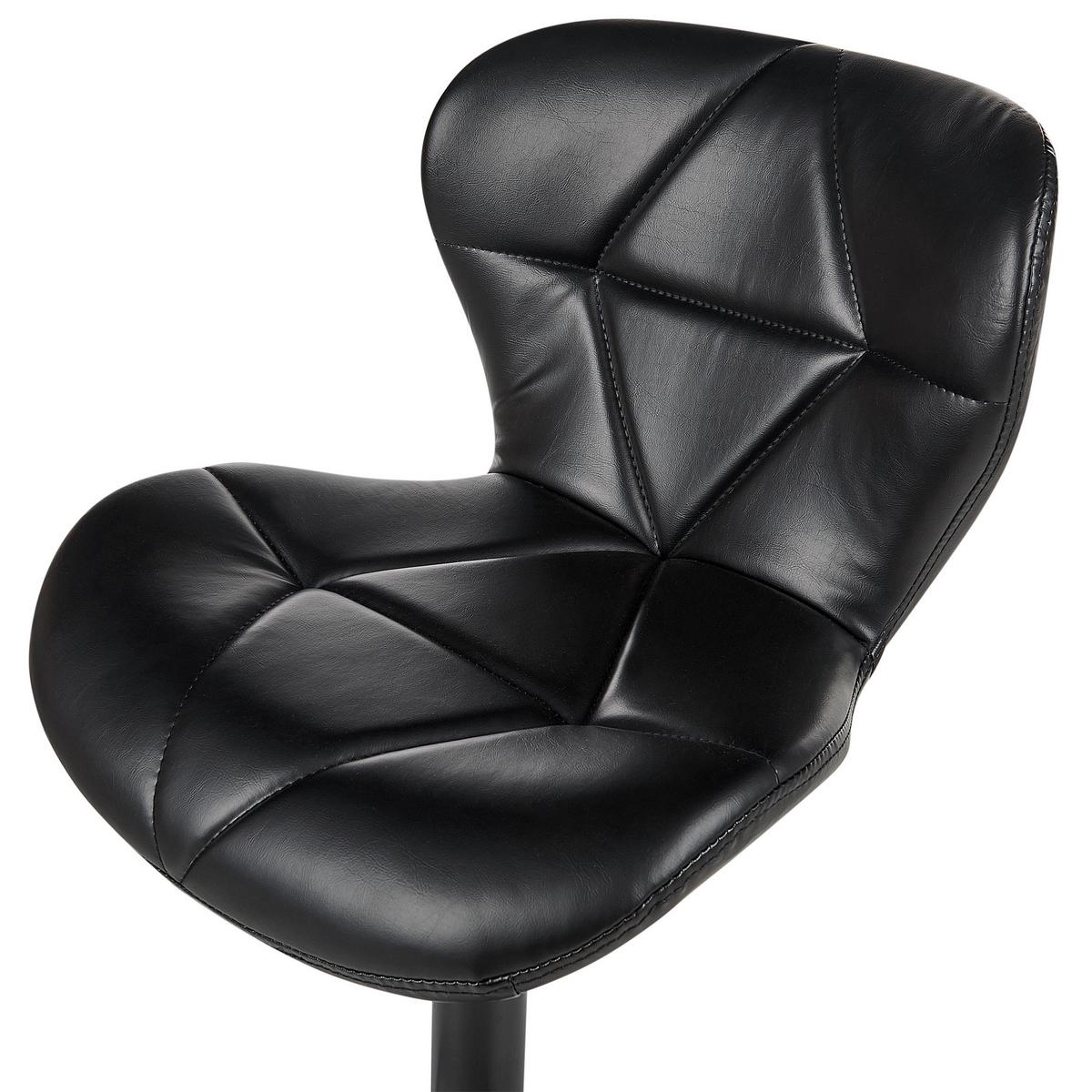 BARHOCKER 2er-Set Kunstleder schwarz höhenverstellbar Valetta - Schwarz, Kunststoff (46/89/51cm) - Beliani