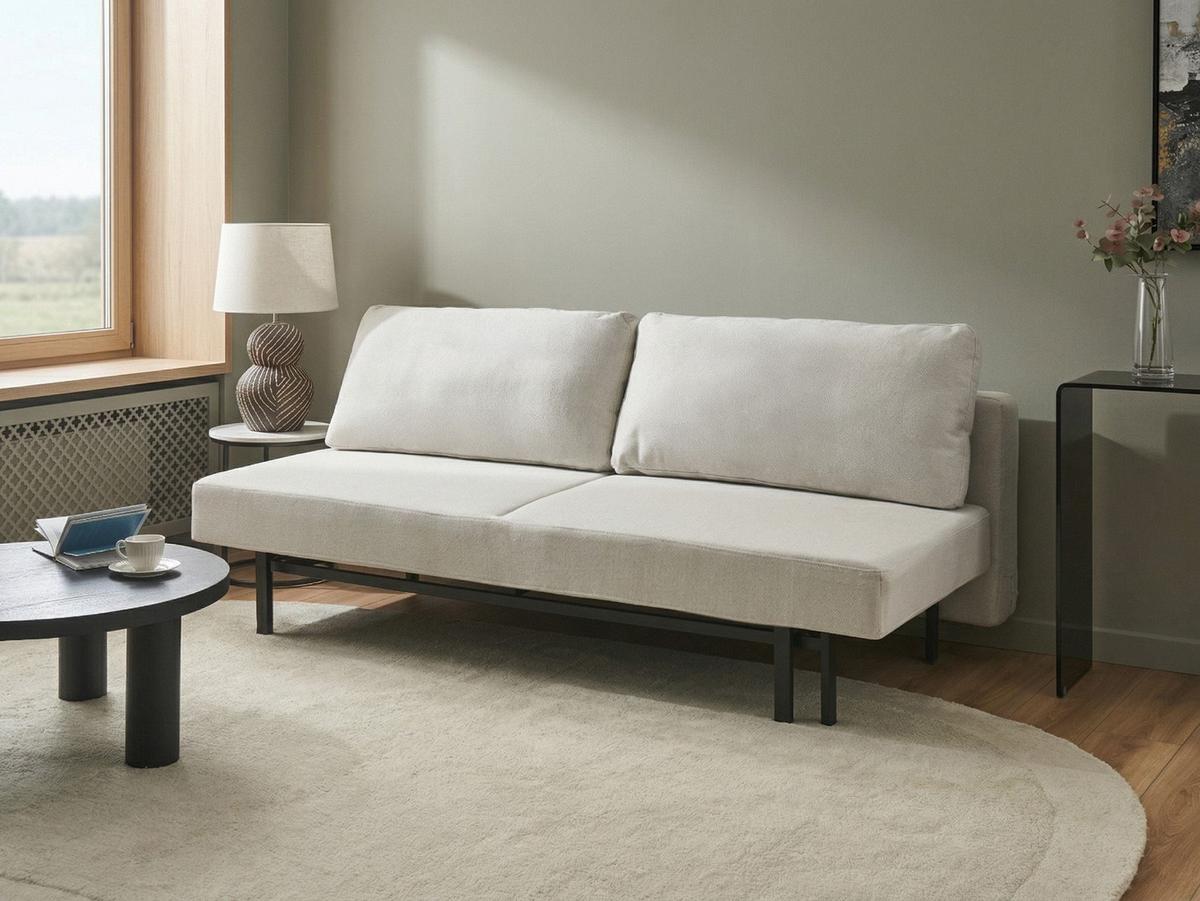 SCHLAFSOFA 3-Sitzer Stoff Cremeweiß Roykka - Creme, Textil (201/84/94cm) - Beliani