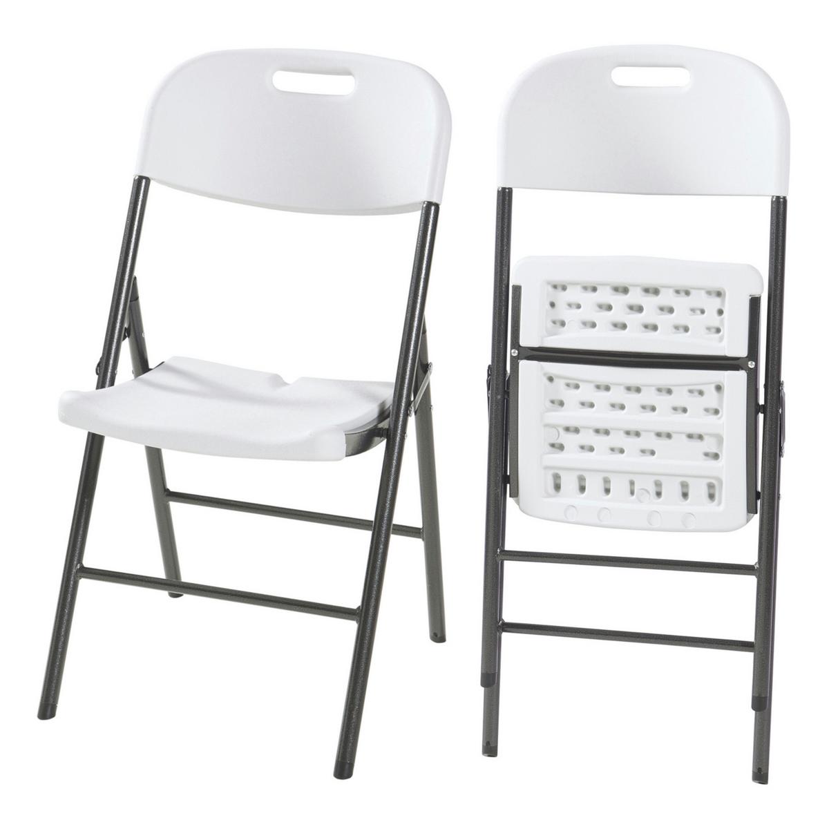 KLAPPSTUHL Ljusnarsberg - Weiß, Kunststoff/Metall (46/87/53cm) - [en.casa]
