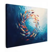 LEINWANDBILD Meer - Fische - Bunt - Dynamisch Wandbild 40x30 cm - Hellblau, Textil (40/30cm) - MuchoWow